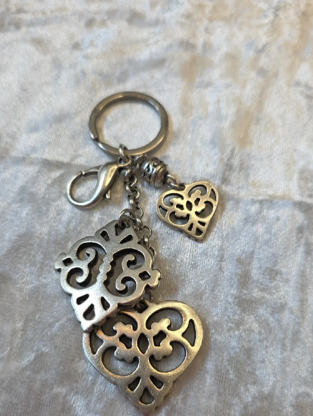 Brighton Silver Filigree Heart Charm Keychain - Picture 4 of 5